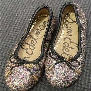 Sam Edelman multicolor glitter baller flat girl 13